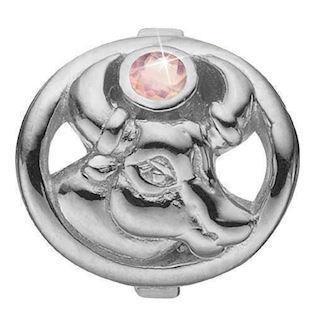 Christina Collect Sterling Silver Taurus Zodiac med rosa stein (20. april - 20. mai)